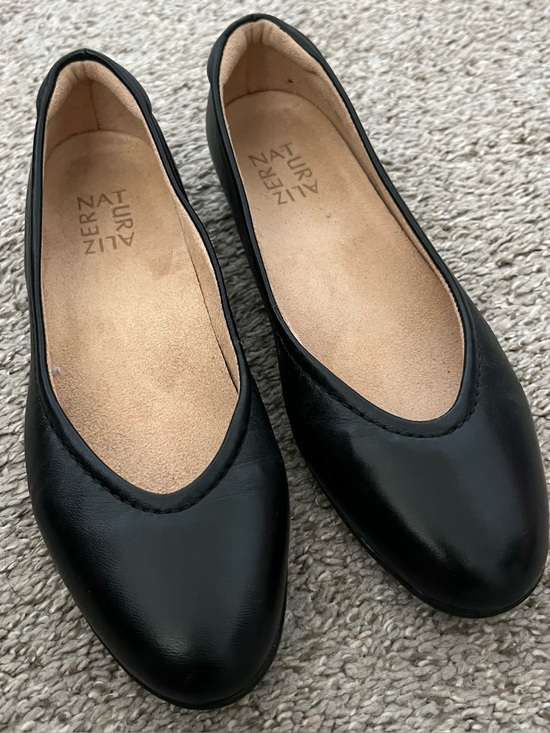 Naturalizer Shoes - Naturalizer Vivienne Black Leather Rounded Toe Flats Size 6.5